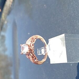 rose gold plated cubic zirconia ring